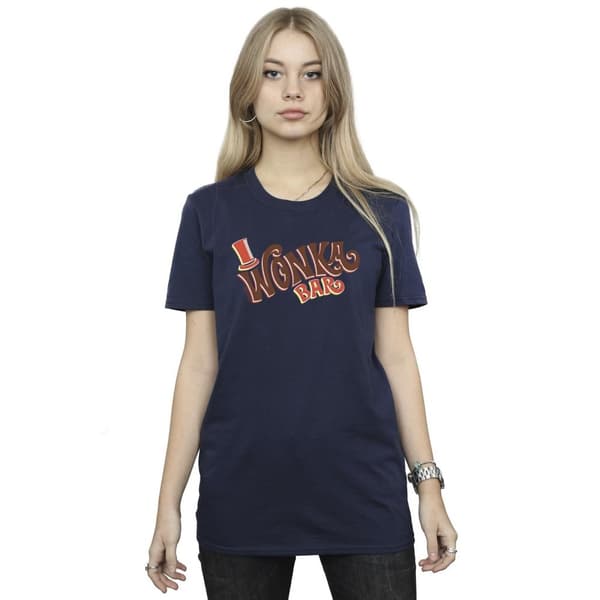 Willy Wonka Dam/dam Bar Logo Boyfriend T-shirt i bomull