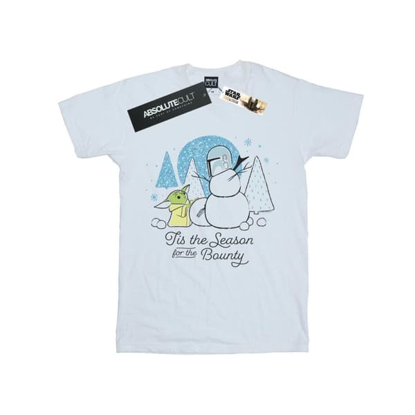 Star Wars Girls The Mandalorian Tis The Season Cotton T-Shirt White 3-4 Years