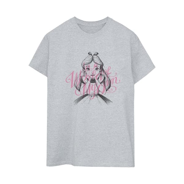 Disney Dam / Dam Alice i underlandet i en värld av min egen bomull pojkvän T-shirt