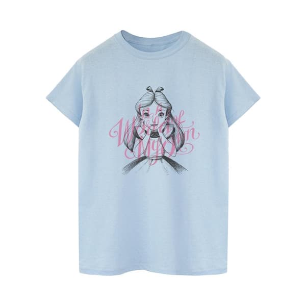 Disney Dam / Dam Alice i underlandet i en värld av min egen bomull pojkvän T-shirt