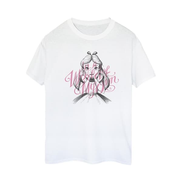 Disney Dam / Dam Alice i underlandet i en värld av min egen bomull pojkvän T-shirt