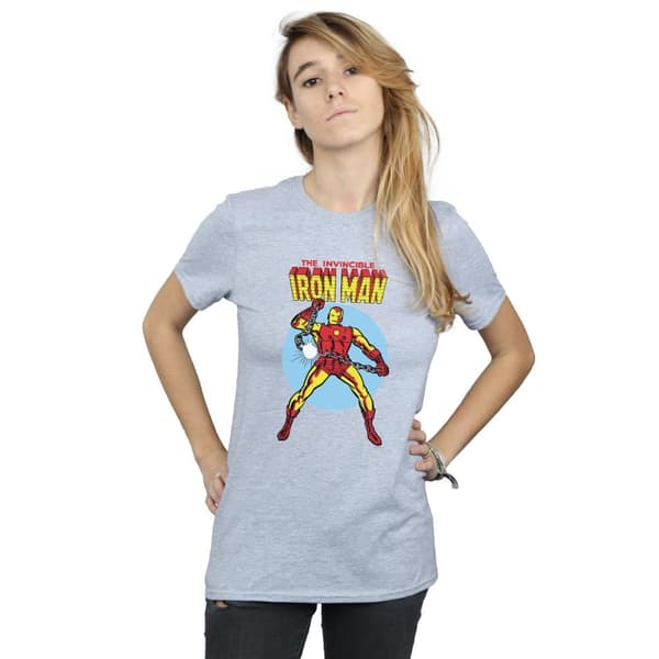 Marvel Womens/Ladies The Invincible Iron Man Cotton Boyfriend T-Shirt