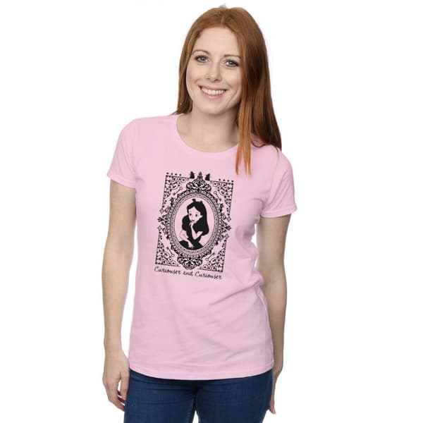 Disney Dam/Tjej - Alice i underlandet - T-shirt i bomull med ram