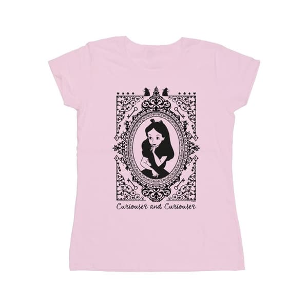 Disney Dam/Tjej - Alice i underlandet - T-shirt i bomull med ram
