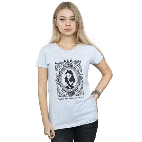 Disney Dam/Tjej - Alice i underlandet - T-shirt i bomull med ram