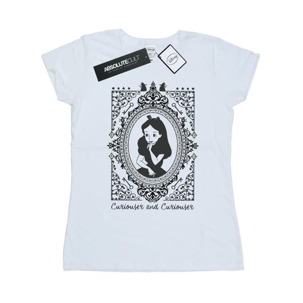 Disney Dam/Tjej - Alice i underlandet - T-shirt i bomull med ram