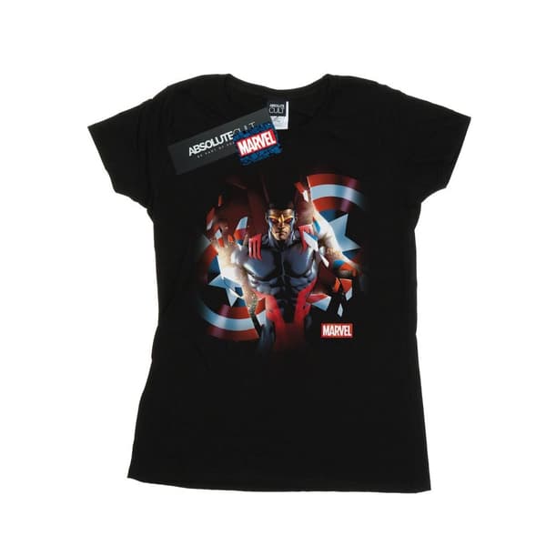 Marvel Womens/Ladies Captain America Sam Wilson Shield Breakthrough Cotton T-Shirt