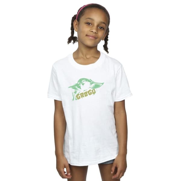 Star Wars Girls The Mandalorian Grogu The Child Splat Cotton T-Shirt