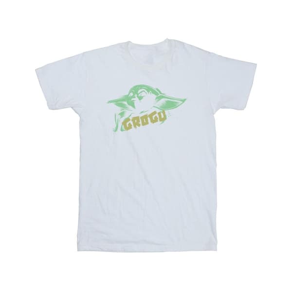 Star Wars Girls The Mandalorian Grogu The Child Splat Cotton T-Shirt
