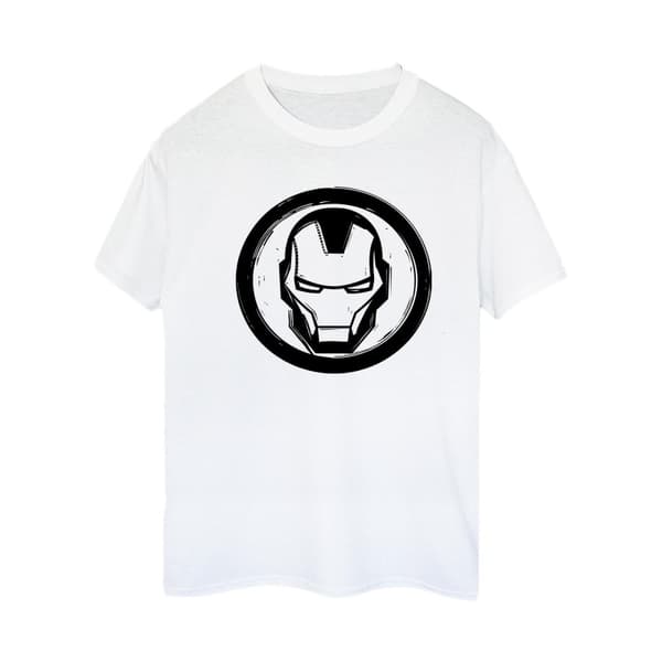 Marvel Dam/dam Iron Man - pojkvänströja i bomull med logotyp på bröstet White 5XL