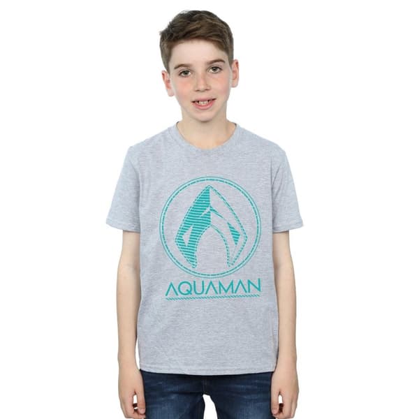 DC Comics Boys Aquaman Aqua Logo T-Shirt