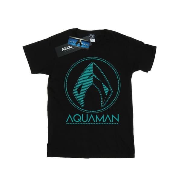 DC Comics Boys Aquaman Aqua Logo T-Shirt
