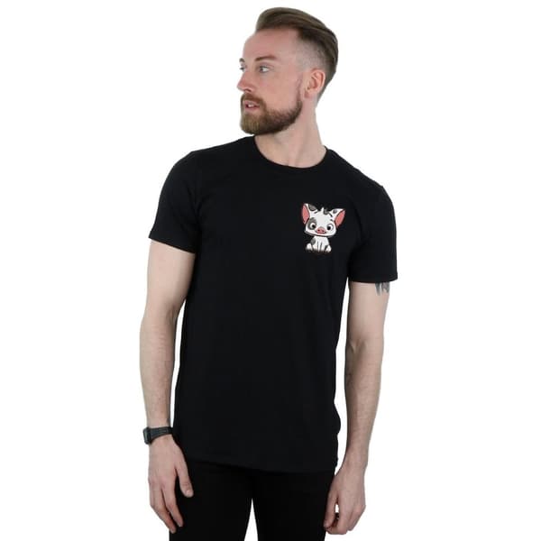 Disney Mens Moana Pua The Pig Breast Print T-Shirt