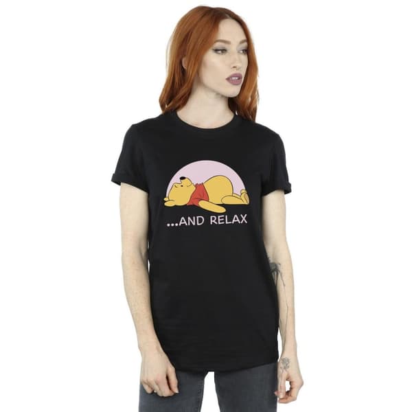 Disney Dam/Tjej Winnie The Pooh Relax Boyfriend T-shirt i bomull
