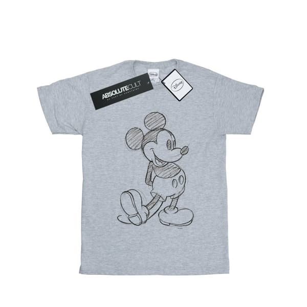 Disney Womens/Ladies Mickey Mouse Sketch Kick Cotton Boyfriend T-Shirt