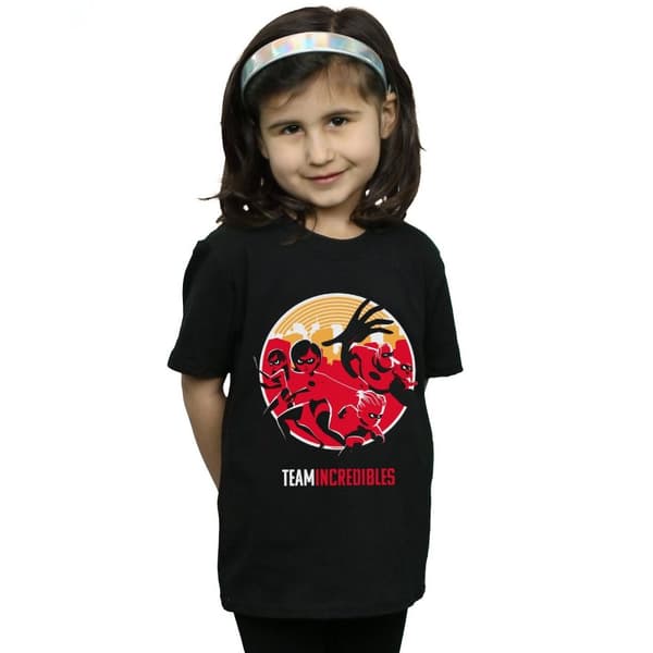 Disney T-shirt i bomull för flickor Incredibles 2 Team Incredibles