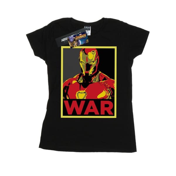 Marvel Womens/Ladies Avengers Infinity War Iron Man War Cotton T-Shirt Black XXL