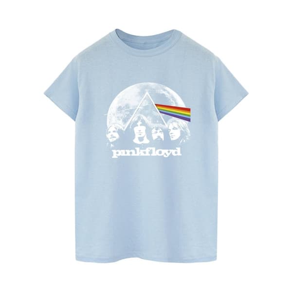 Pink Floyd Womens/Ladies Moon Prism Blue Cotton Boyfriend T-Shirt