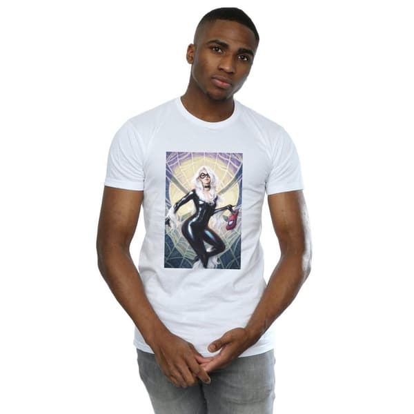 Marvel Mens Black Cat Artwork T-Shirt