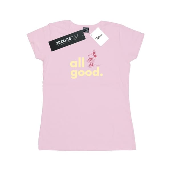 Disney Dam/Tjej Minnie Mouse All Good T-shirt i bomull Baby Pink XL