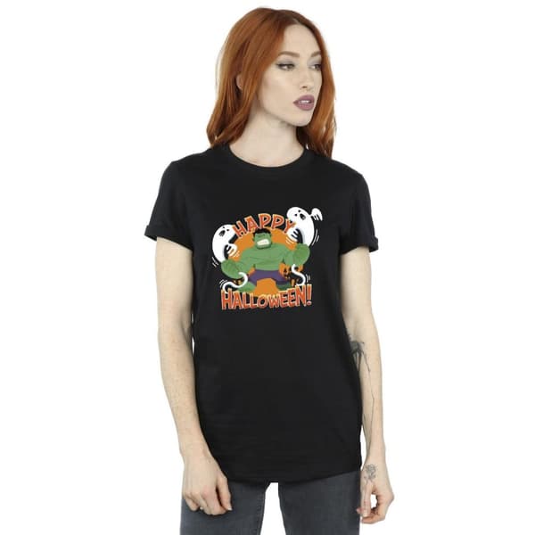 Marvel Dam/Hulk Happy Halloween Boyfriend-T-shirt i bomull för damer