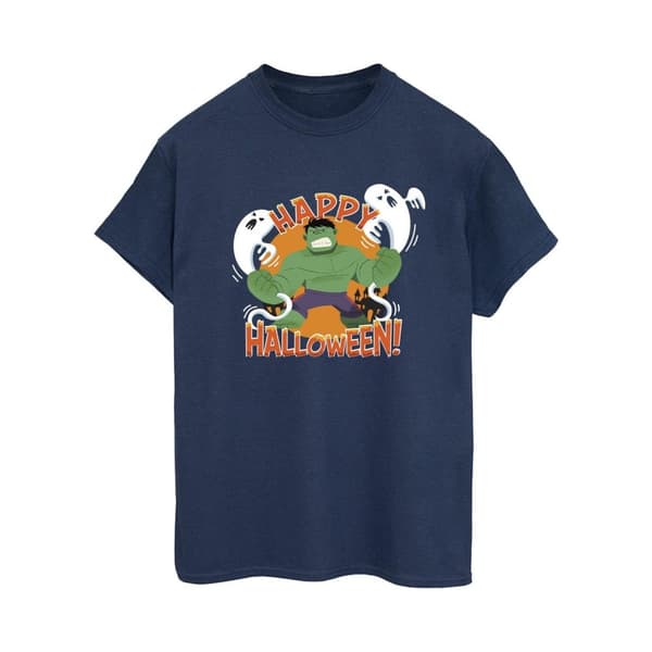 Marvel Dam/Hulk Happy Halloween Boyfriend-T-shirt i bomull för damer