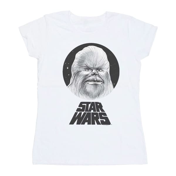 Star Wars Dam/Tjej Chewbacca Sketch Bomulls-T-shirt