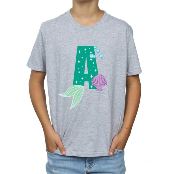 Disney T-shirt med alfabetet A för Ariel för pojkar