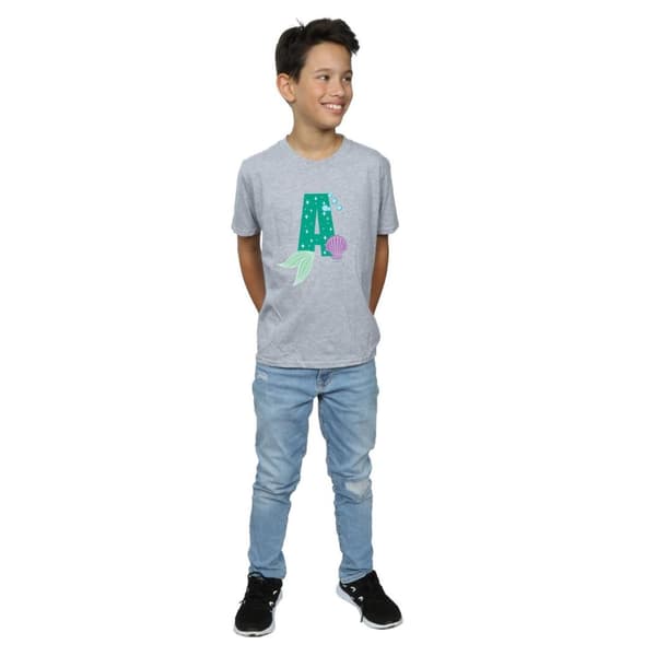 Disney T-shirt med alfabetet A för Ariel för pojkar