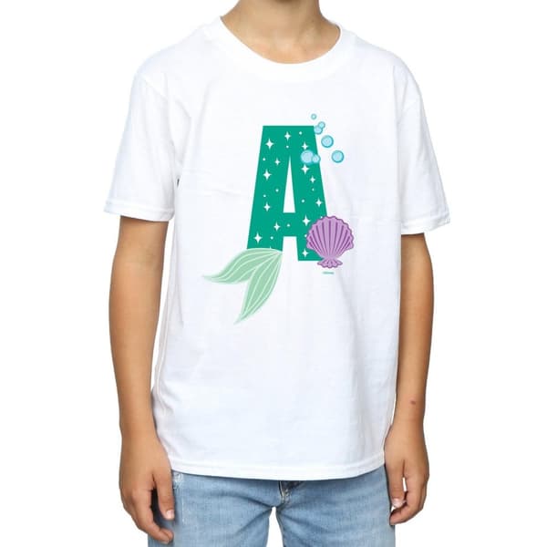 Disney T-shirt med alfabetet A för Ariel för pojkar