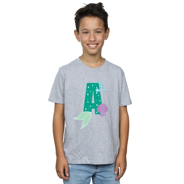 Disney T-shirt med alfabetet A för Ariel för pojkar