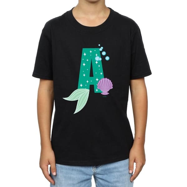Disney T-shirt med alfabetet A för Ariel för pojkar