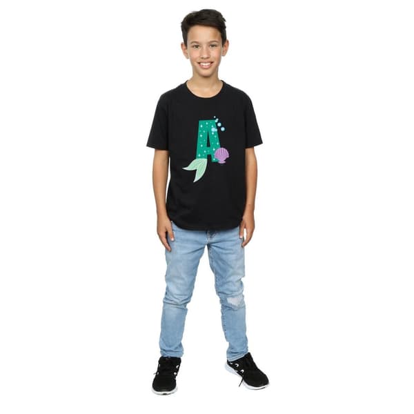 Disney T-shirt med alfabetet A för Ariel för pojkar