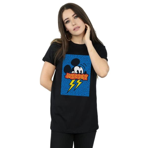 Disney Dam/Tjej Musse Pigg 90-tals Flash Bomull Boyfriend T-shirt