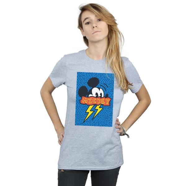 Disney Dam/Tjej Musse Pigg 90-tals Flash Bomull Boyfriend T-shirt