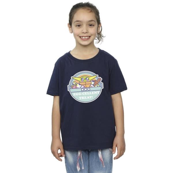 Star Wars Girls The Mandalorian Eggcellent Easter Cotton T-Shirt