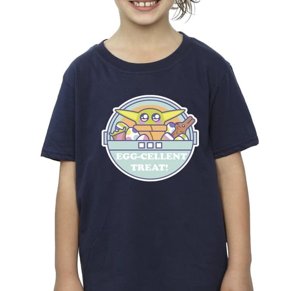 Star Wars Girls The Mandalorian Eggcellent Easter Cotton T-Shirt