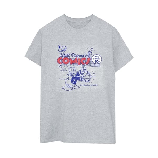 Disney Dam/Tjej Donald Duck Comics Boyfriend T-shirt i bomull Sports Grey XXL