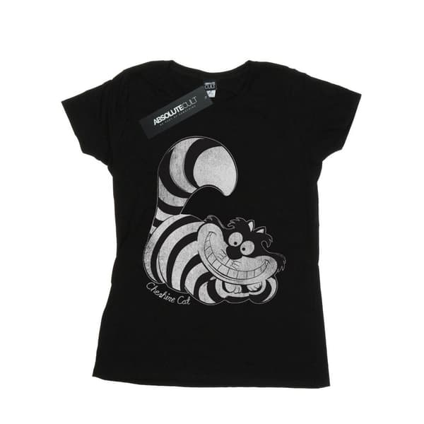Disney Dam/Tjej Alice i underlandet Mono Cheshire Cat Bomull Boyfriend T-shirt