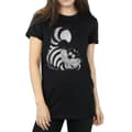 Miniatyrbild 3 av 5: Disney Dam/Tjej Alice i underlandet Mono Cheshire Cat Bomull Boyfriend T-shirt