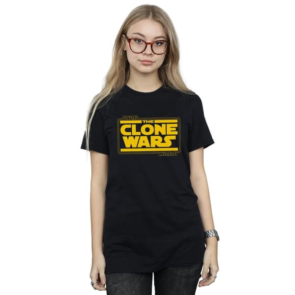 Star Wars Pojkvänströja i bomull med Clone Wars-logotyp - dam/dam