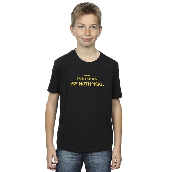 Star Wars May The Force Opening Crawls T-shirt för pojkar