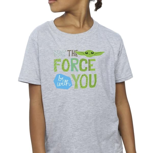 Star Wars Girls The Mandalorian May The Force Be With You Cotton T-Shirt
