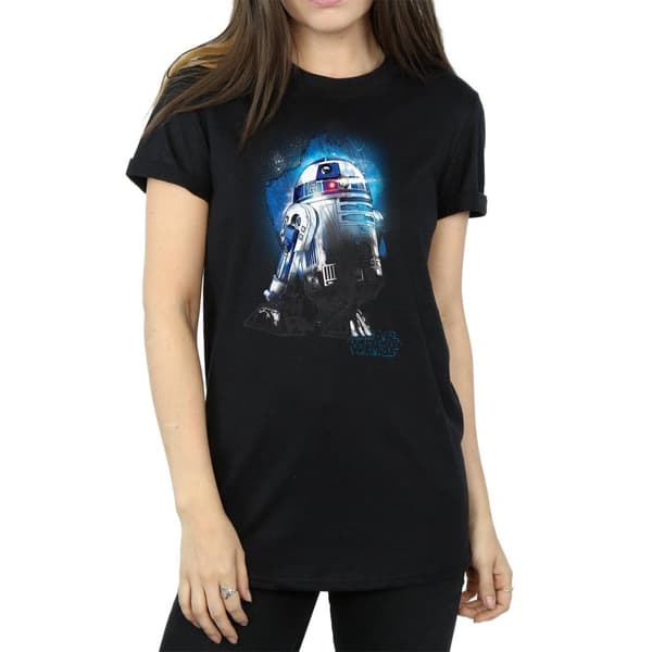 Star Wars Dam/Tjej - De sista jediriddarna R2-D2 Boyfriend-t-shirt i borstad bomull