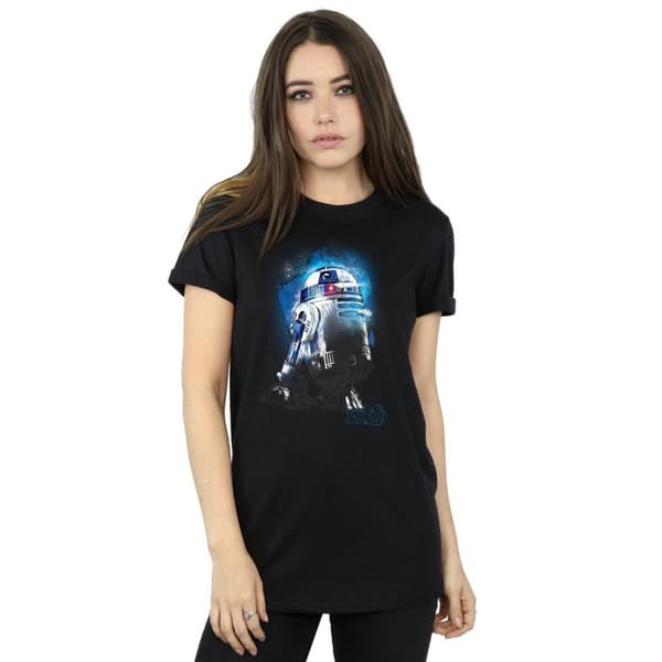 Star Wars Dam/Tjej - De sista jediriddarna R2-D2 Boyfriend-t-shirt i borstad bomull
