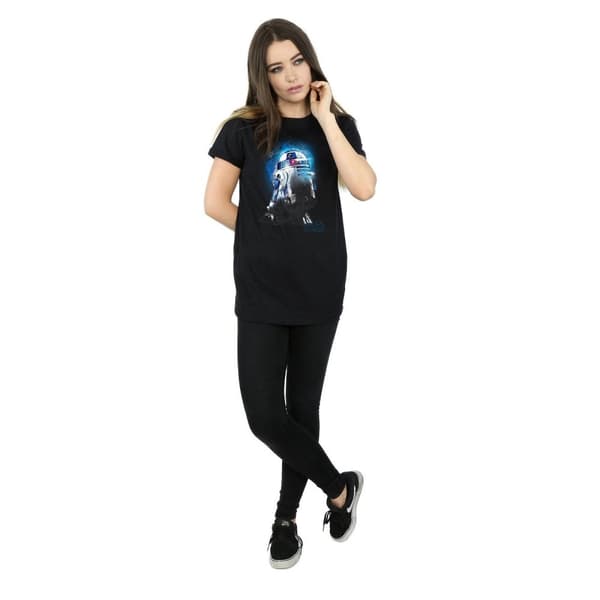 Star Wars Dam/Tjej - De sista jediriddarna R2-D2 Boyfriend-t-shirt i borstad bomull