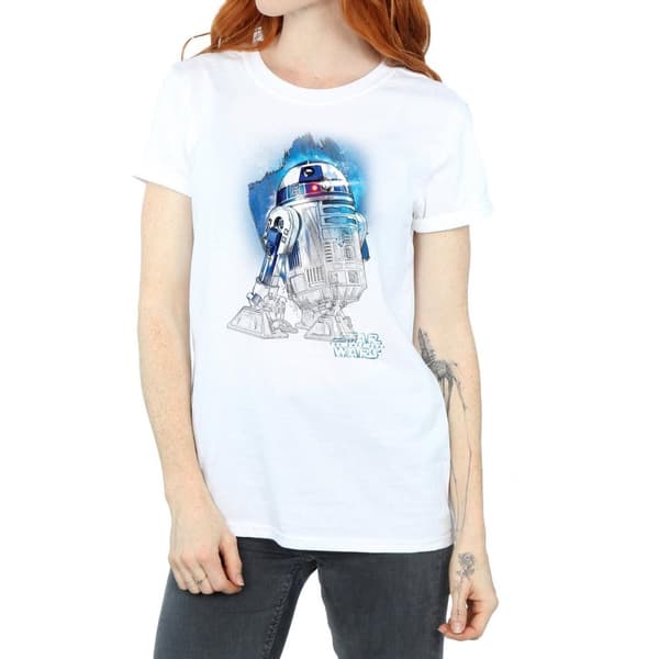 Star Wars Dam/Tjej - De sista jediriddarna R2-D2 Boyfriend-t-shirt i borstad bomull