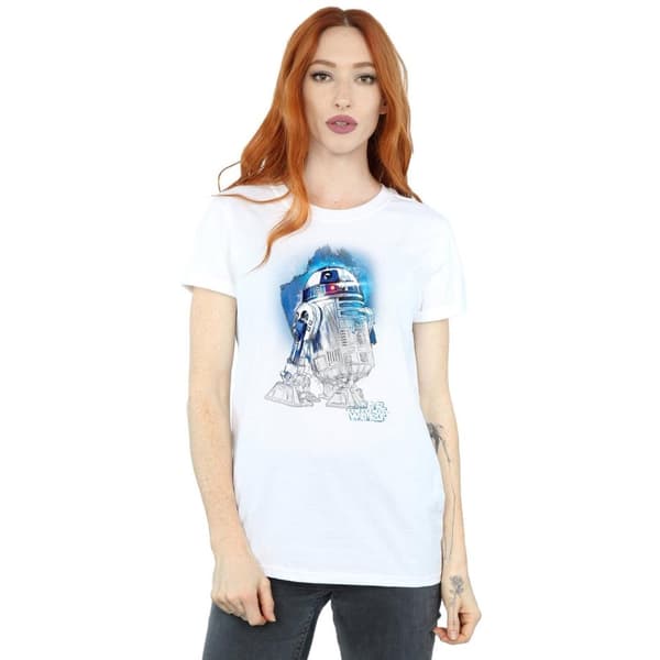 Star Wars Dam/Tjej - De sista jediriddarna R2-D2 Boyfriend-t-shirt i borstad bomull