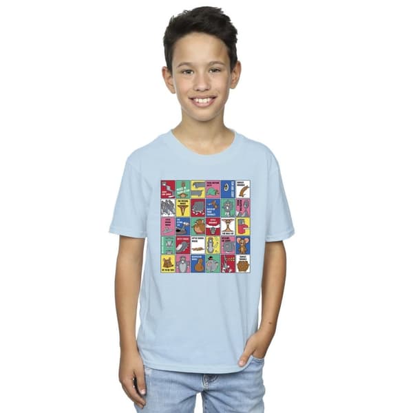 Tom And Jerry Boys Grid Squares T-Shirt