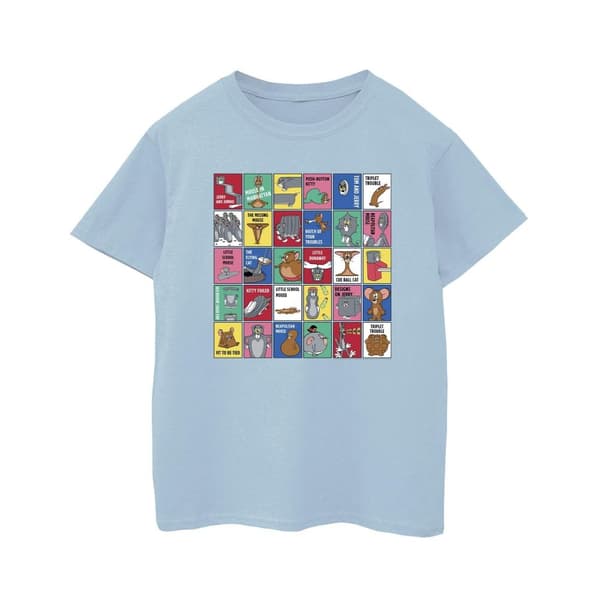 Tom And Jerry Boys Grid Squares T-Shirt